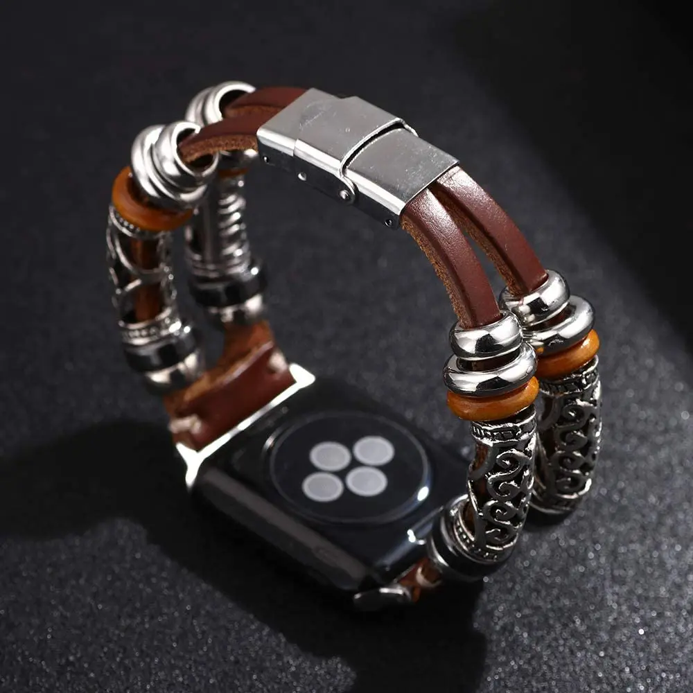 Ремешок из натуральной кожи для Apple Watch band 44 мм/40 мм iWatch 38 мм/42 ручной работы