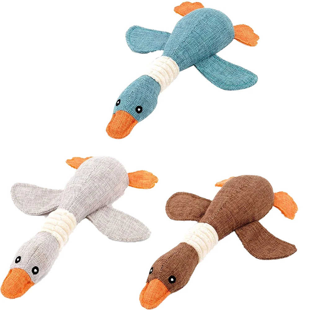 

ABQP Dog Toys Duck Plush Toys for Strong Aggressive Chewers Indestructible Small Breed and Squeaky Goose for Small Medium Puppy