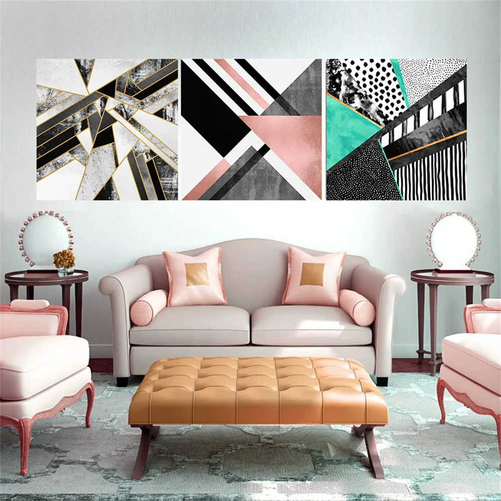 Абстрактная Настенная картина геометрические плакаты и принты Картина на холсте