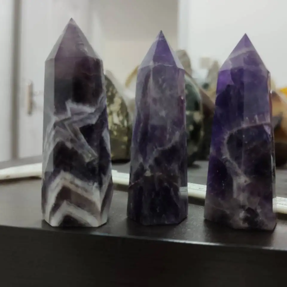 1pcs 55g NATURAL Dream Amethyst QUARTZ CRYSTAL WAND POINT HEALING | Дом и сад