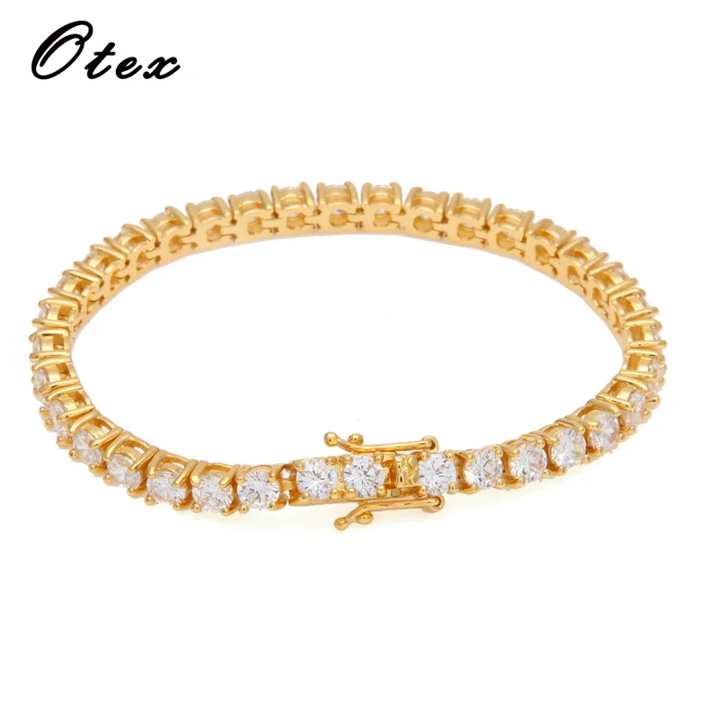 3 мм 4 5 Мужские AAA кубический циркон теннисные браслеты Цепочка хип хоп ювелирные