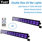 2 шт.партия, СВЕТОДИОДНЫЙ УФ-светильник s 24X3W, мини-светодиодные лампы для световых сценических эффектов светильник с эффектом ing, вечерние Клубные дискотечные светильники для дома, рождественские украшения для праздников