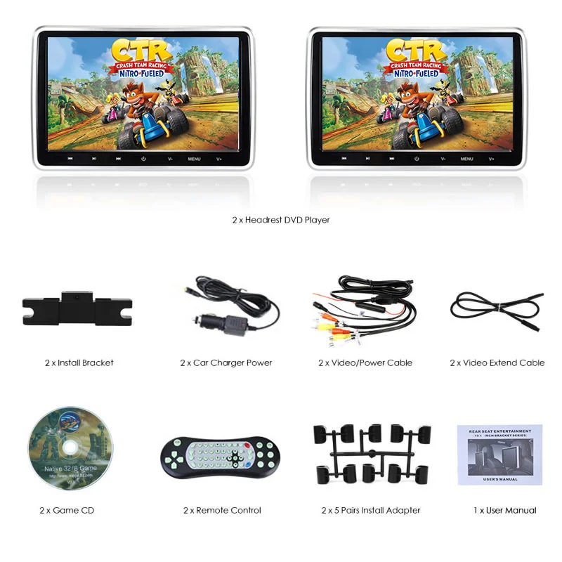 2 pcs monitor ONKAR 10,1 дюймов подголовник dvd-плеер портативный для автомобиля цифровой сенсорный экран подголовник dvd-плеер с цифровой сенсорной кнопкой HDMI USB - Цвет: 2 pcs monitor