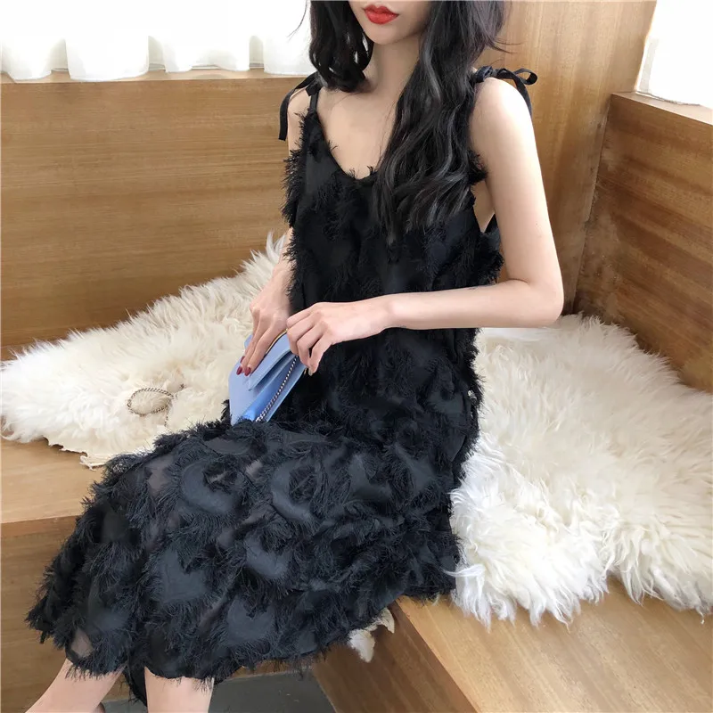 Женское летнее платье с объемным цветком длинное перьями свободные шифоновые