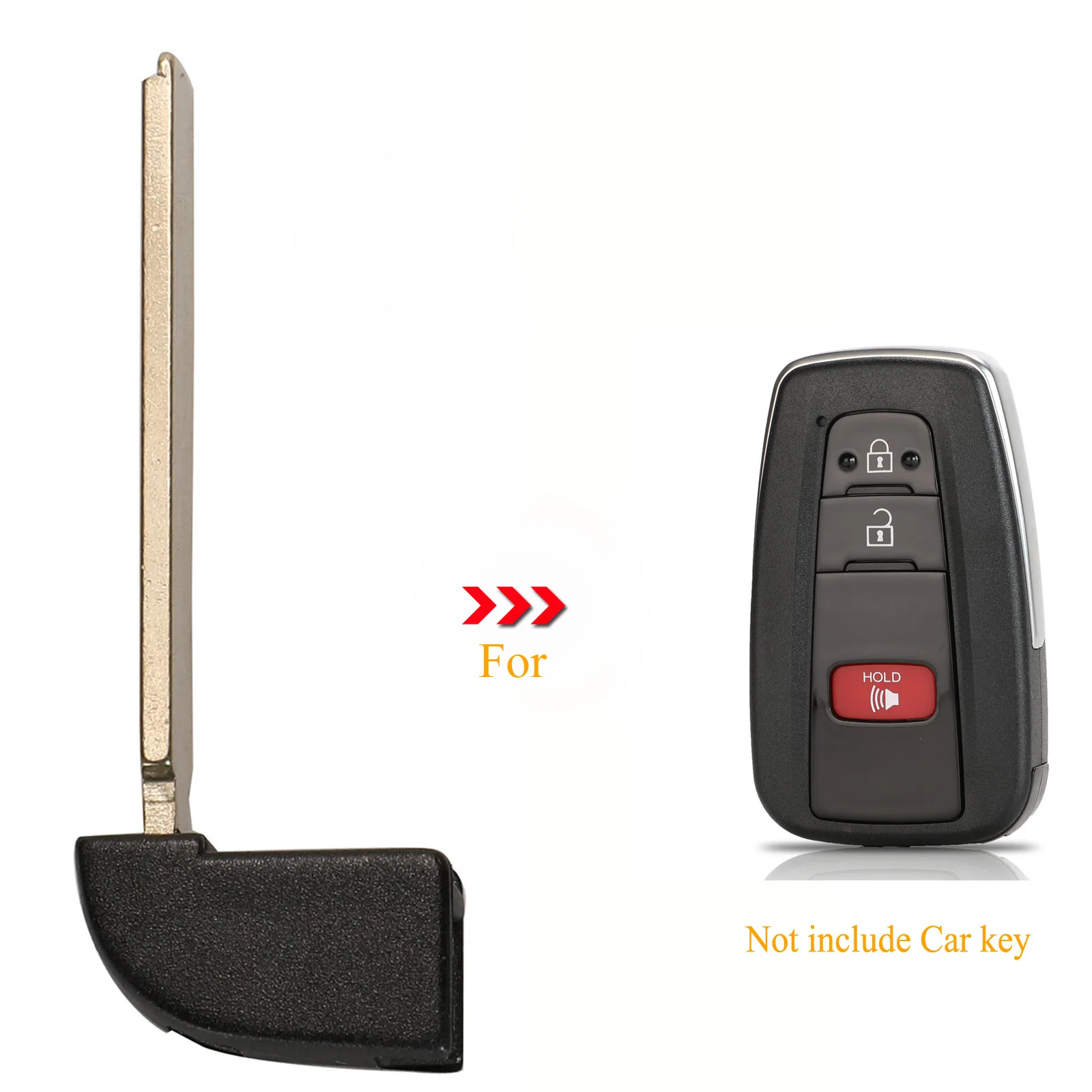 

jingyuqin 10pcs Remote Car Key Keyless Emergency Insert Uncut Blade Blank For Toyota Camry RAV4 Corolla C-HR 2019