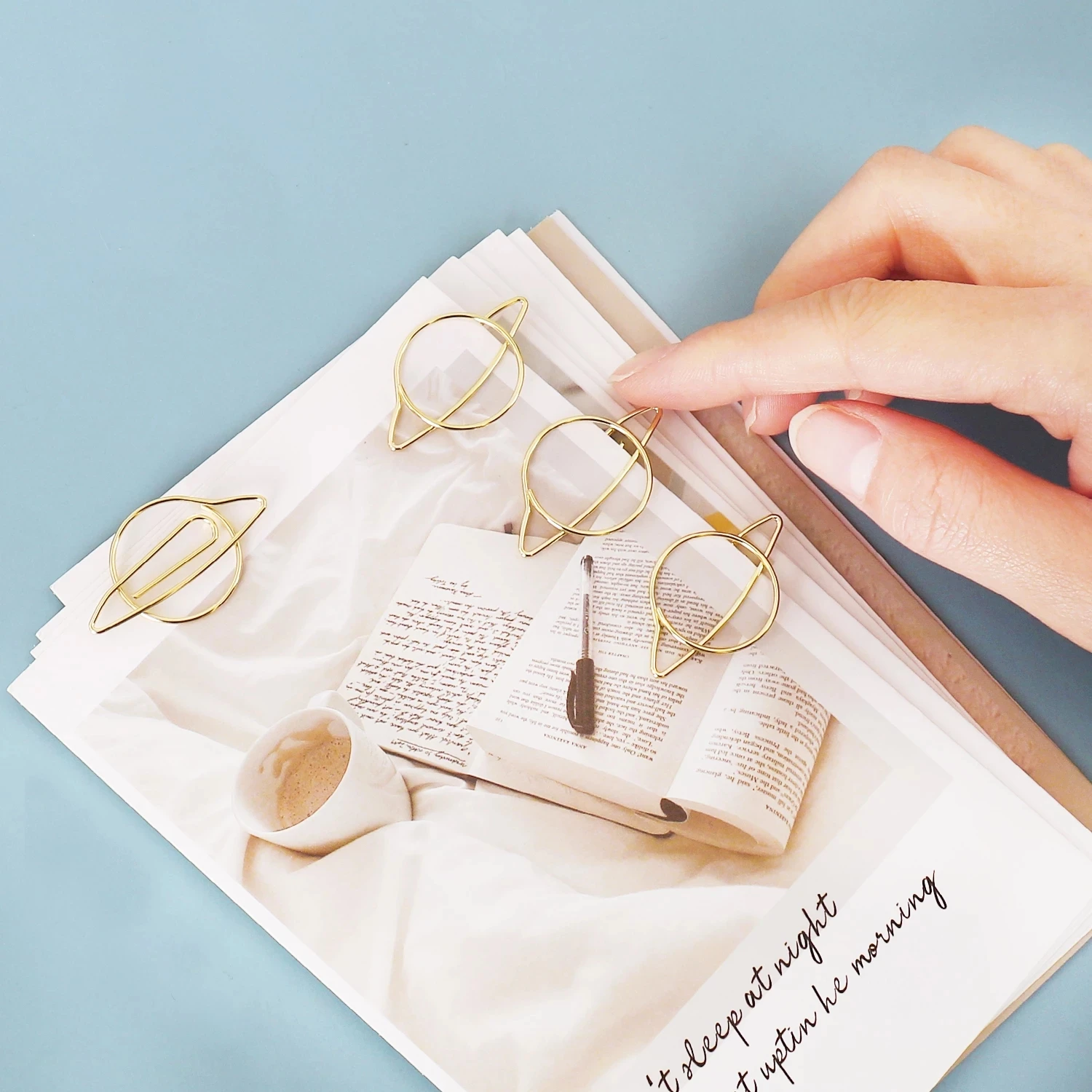 Металлический зажим для бумаги ALLTU с изображением планеты Закладка блокнот папка