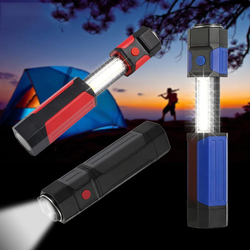 COB LED Rechargeable Work Light Magnetic Retractable Emergency Roadside Repair Lamp Camping Multi-purposes | Лампы и освещение