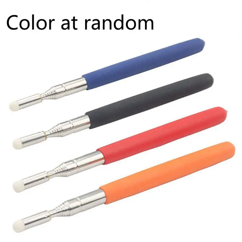 

1pc Professional Touch Whiteboard Pen Felt Head 1 Meter Stainless Steel Telescopic Teacher Pointer Random Color
