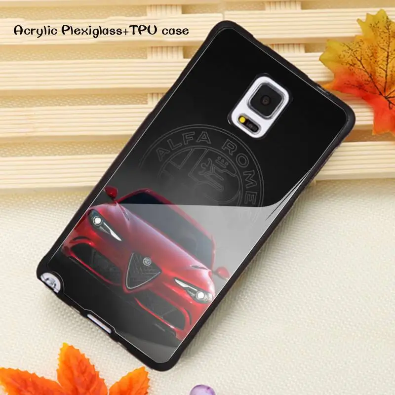 

Hot Car Alfa Romeo Logo Design Luxury Unique Phone Case Acrylic Plexiglass TPU For Samsung Note20 10 9 8 7 5 Pro ULTRA