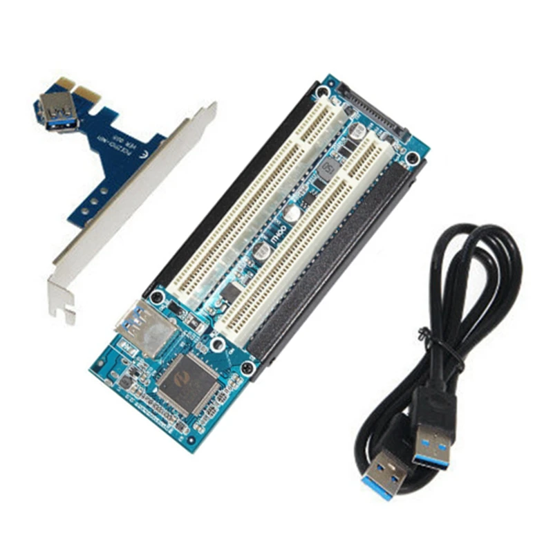 

PCIe to Dual PCI Riser Card PCI-E to PCI Expansion Card Adapter Support Capture Card Sound Card Parallel Port Card