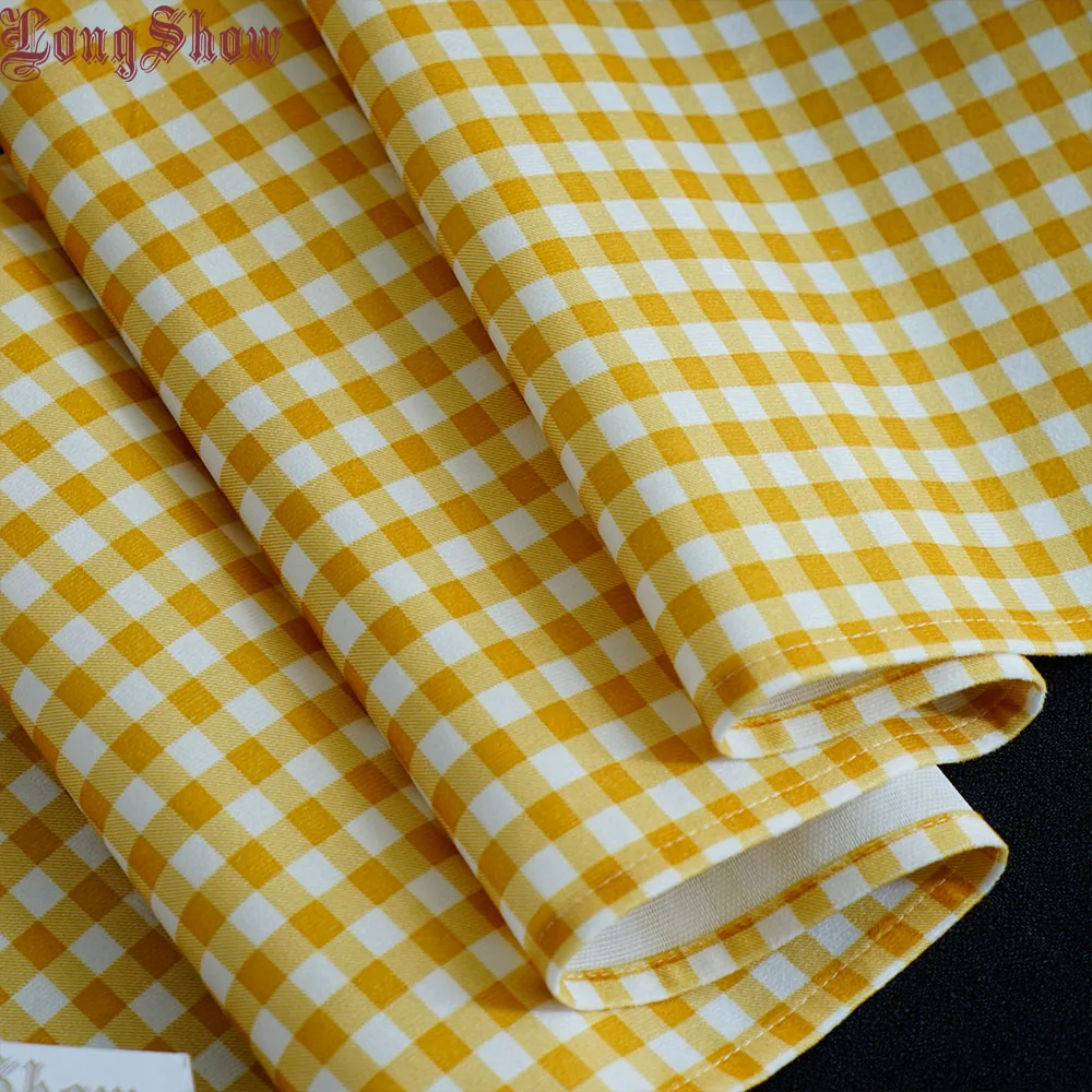 W65 yellow plaid S Современный Декор для дома розовый темно-синий черный цвет плед стержень карман толстый Гладкий плюшевый кухня окна двери балдахин шторы - Цвет: W65 yellow plaid S