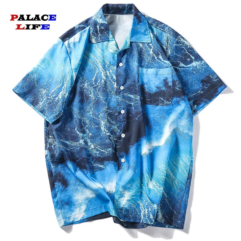 Гавайский пляж Морские волны печатных футболки для мужчин на каждый день Для