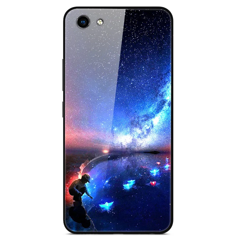 18 Закаленное стекло чехол для Vivo Y81 чехол Жесткий ПК цветная задняя крышка для Vivo Y81 Y 81 чехол Vivo 1808 бампер для телефона VivoY81 6,22" - Цвет: 18