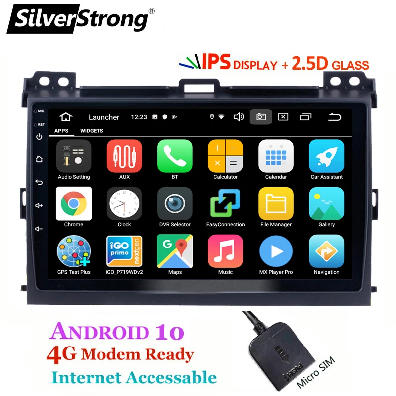 SilverStrong IPS 2.5D 4G SIM Автомобильный мультимедийный плеер для Toyota Prado 120 LandCruiser Android10 GPS