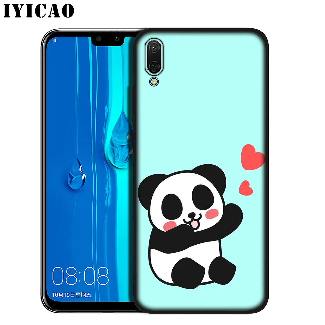 IYICAO Cute Panda Soft Silicone Phone Case for Huawei Mate 30 20 10 Pro Nova 5i 4 3 3i 2i 2 Lite Black Cover |