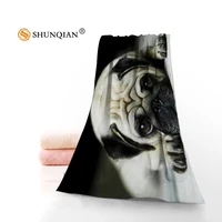 pug face puppy towels microfiber bath towels travelbeachface towel custom creative towel size 35x75cm and 70x140cm a9 25
