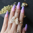 Лавандовый Омбре гроб накладные ногти фиолетовый градиент розовый Средний гель Поддельные nais повседневная одежда