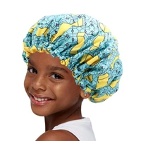 new satin lined bonnet for kids 2021 baby beauty print satin silk bonnet sleep night cap head cover bonnet kids hat