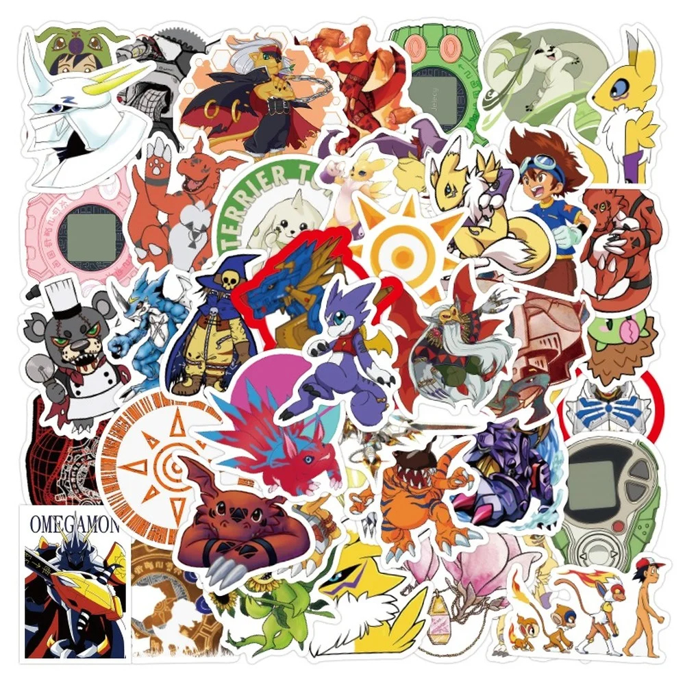 

50PCS Digimon Adventure Sticker Cartoon Anime Luggage Guitar Phone Notebook Cup Skateboard Laptop Classic Graffiti Kid Toy Gift