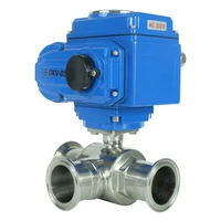 gear motor operated 360 degree t l port electric electronic sanitary electric 3 way valve for irrigation system