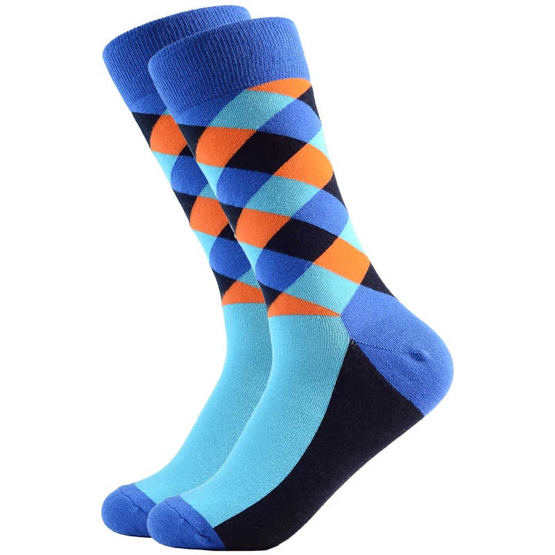 

High Quality Classic Hot Sale Men Socks Casual Gentleman Color Happy Socks Business Party British Style Pattern Cotton Socks
