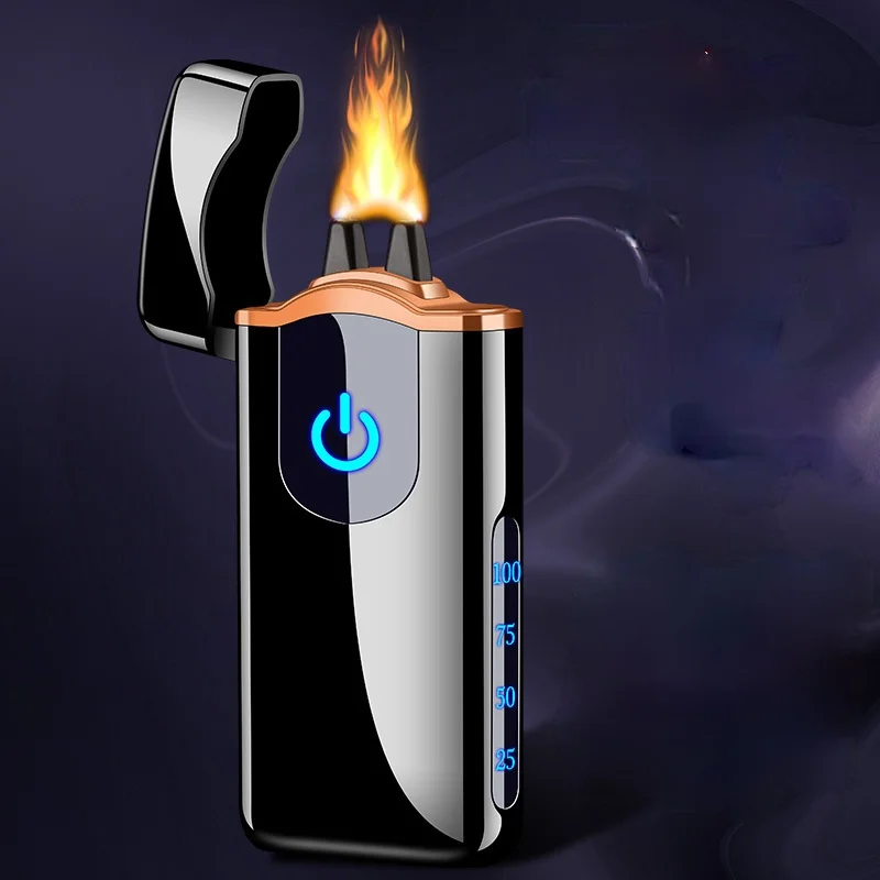 

New Arc Electric To Flame Creative Charging Lighter Personalized High-end Gift Smoking Set Cigar USB Cigarette Lighter Men Gifts
