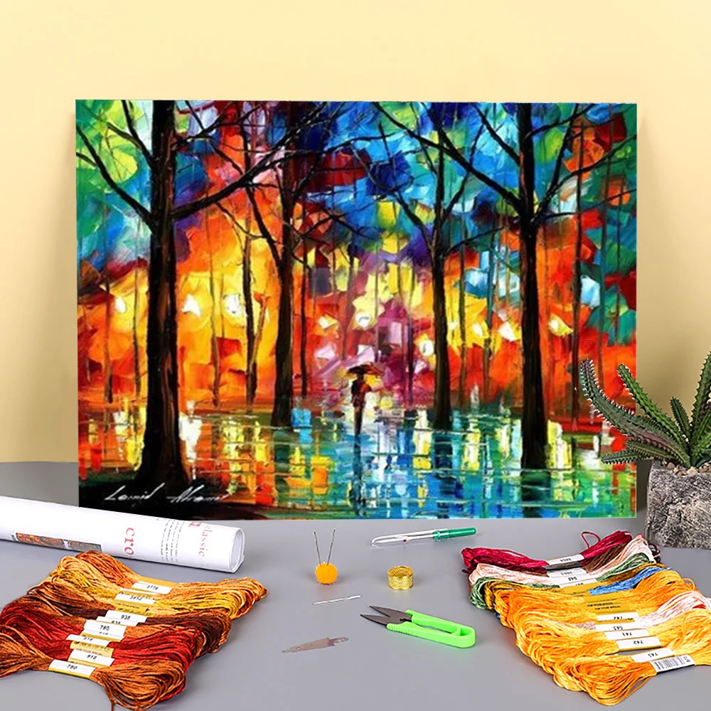 Вышивка крестиком 11CT с подсветкой и тенями узоры DMC для рукоделия хобби вязание