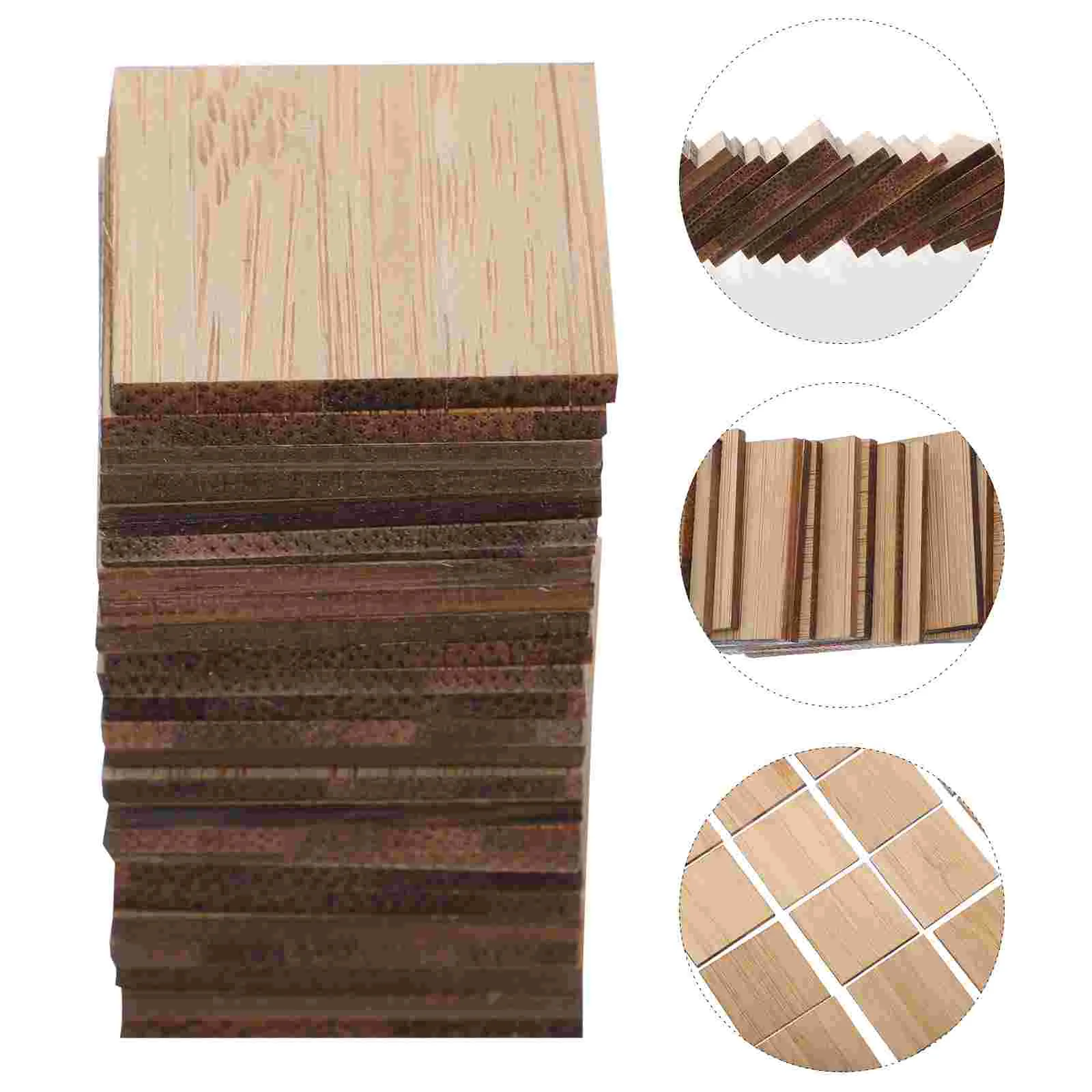 

10/20/25 шт. необработанные бамбуковые ломтики, квадратные бамбуковые кусочки «сделай сам», пустые бамбуковые ремесла «сделай сам»