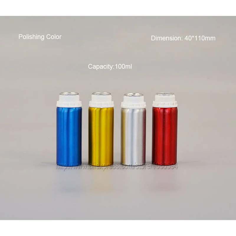 

450Pieces/Lot 100ml Blue/Gold/Silver/Red Anodized Aluminum Essential Oils Naked Bottle Hydrosol Bottle