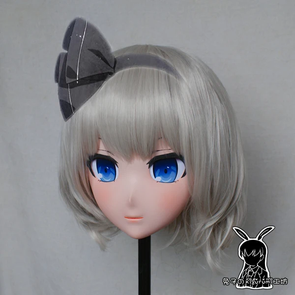 

(Rabbit 13) Resin Crossdress Pretty Girl Head Lolita Doll Mask Cartoon Anime Youmu Konpaku Cosplay Kigurumi Mask Crossdresser
