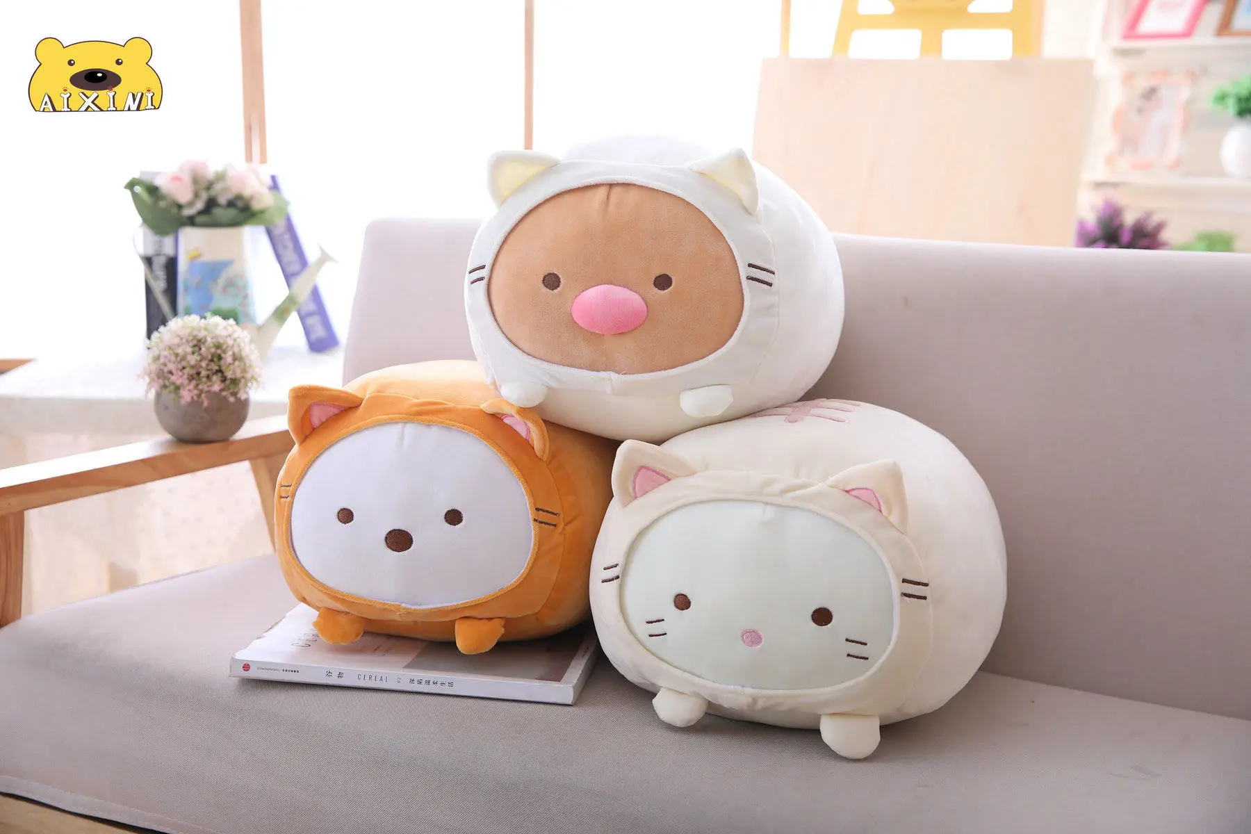 

Soft Corner Pillow Japanese Transform Cat Plush Toy Stuffed Cartoon Kids Girls Valentine Gifts Corner Biological Pillow Baby Toy