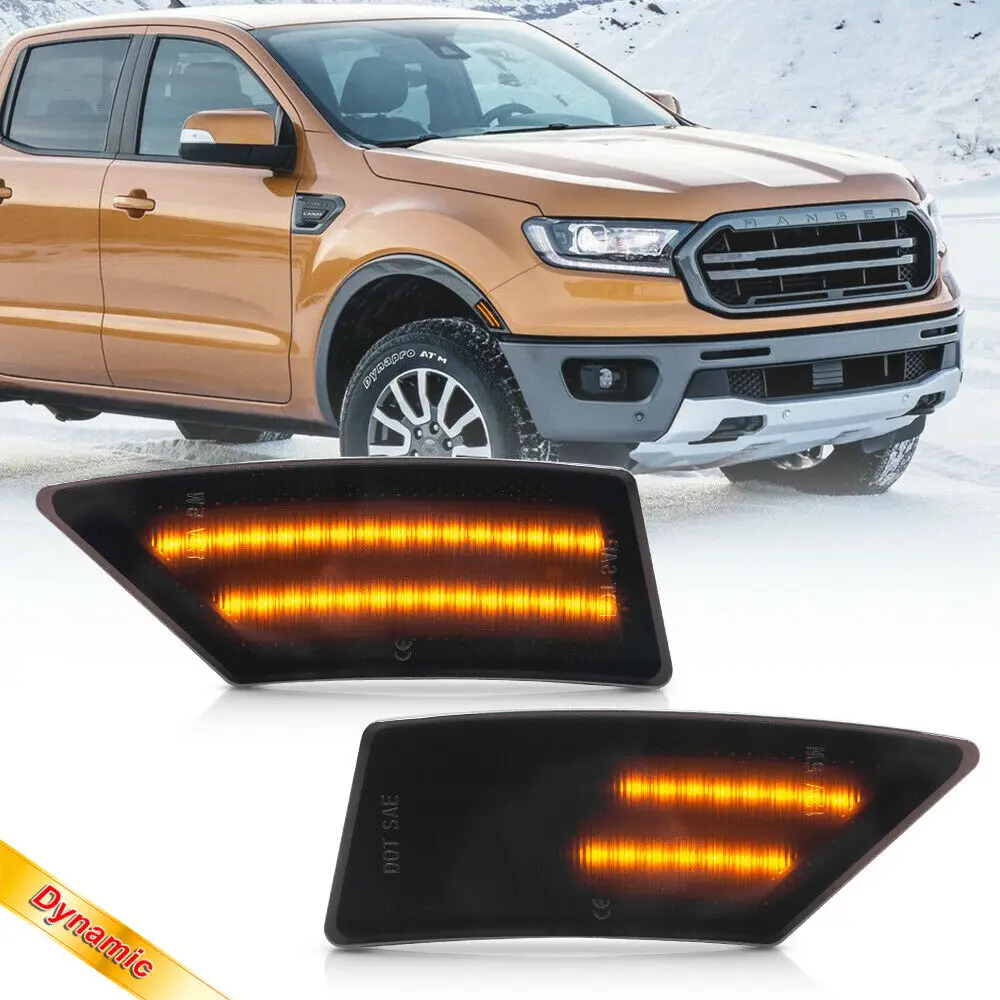 

Error Free Side Marker Light Bright Waterproof 12V 2pcs Smoked Lens For 2019-Up