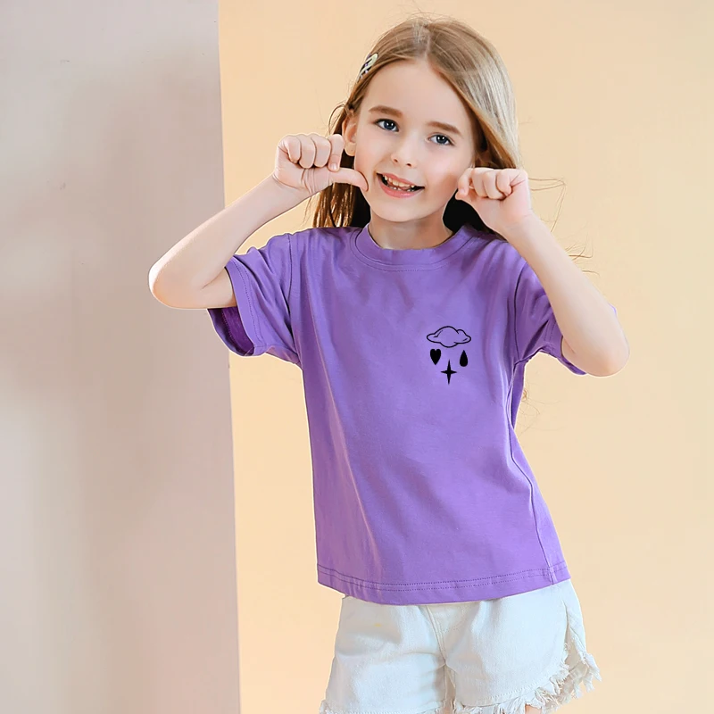 

Cloud Printed T-Shirt Baby Boys Girls Summer Short Sleeve Cotton Tops Children Casual Harajuku Kawaii Funny T Shirt Kids Clothes