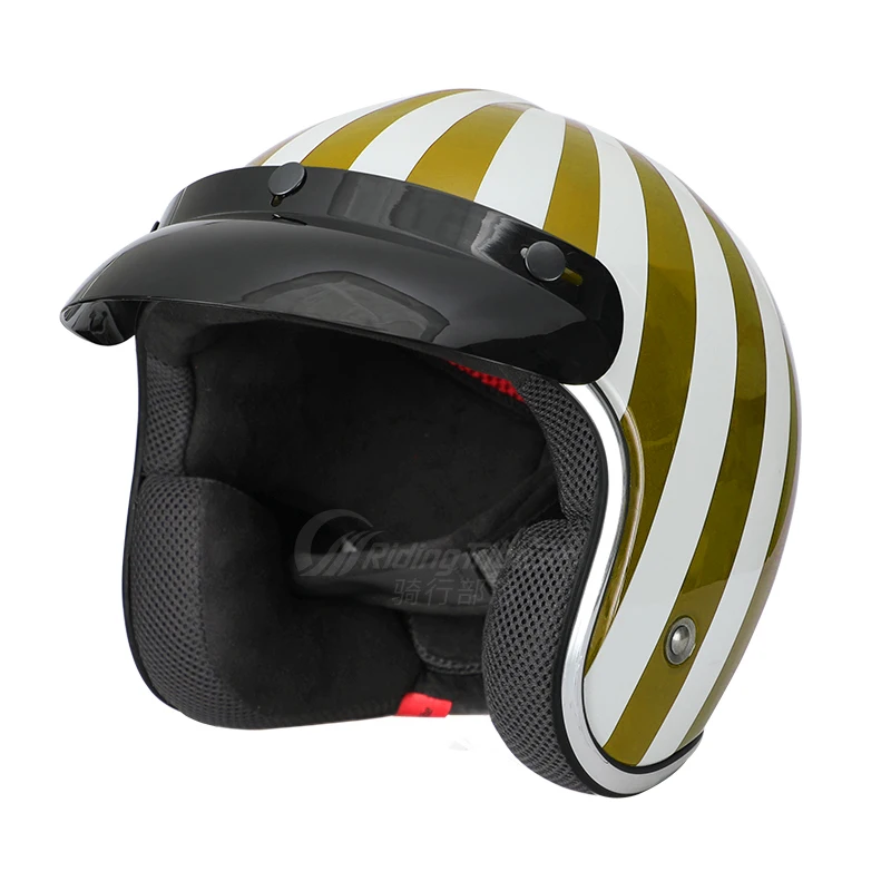 Езда племя точка 3/4 мотоциклетный открытый полулицевой шлем скутер Ностальгия