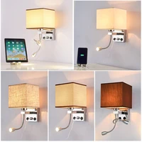 modern cloth wall lamp creative bedroom led bedside lamp simple charged wall lamp with usb interface hotel linen wall lamp