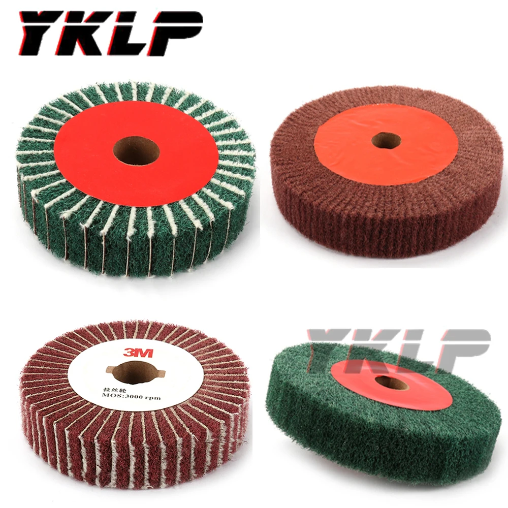 

Non-woven Scouring Pad 4"/5"/6"/8"/10"/12" Grinding Wheel Flap Mop Polishing Wheel Nylon Fiber Disc 20mm Bore 1" thickness 1PC