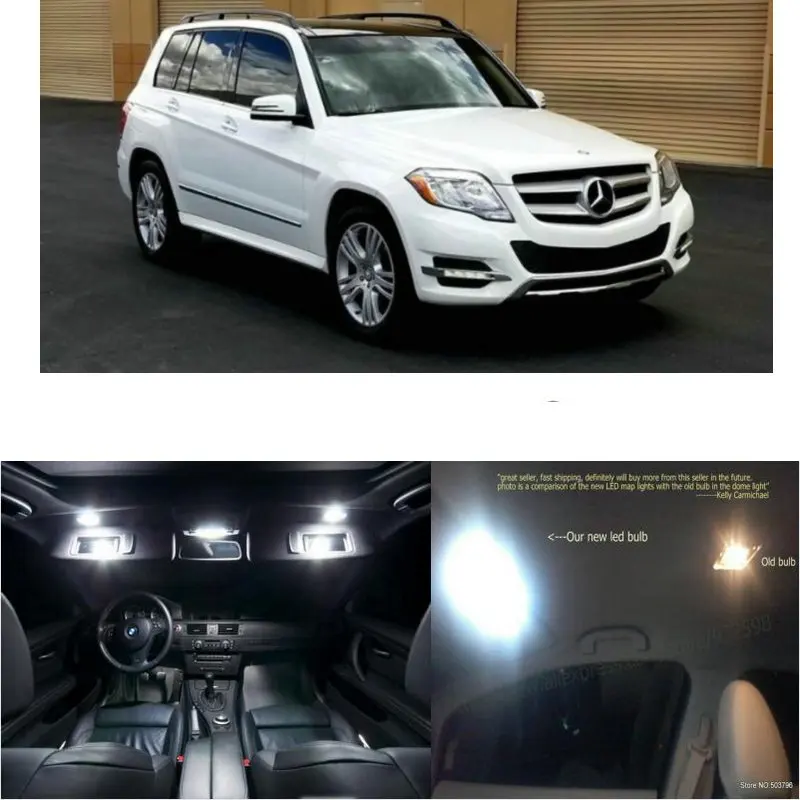 15 шт. светодиодные лампы для салона автомобиля Mercedes Benz glk 09 13|Сигнальная лампа| |