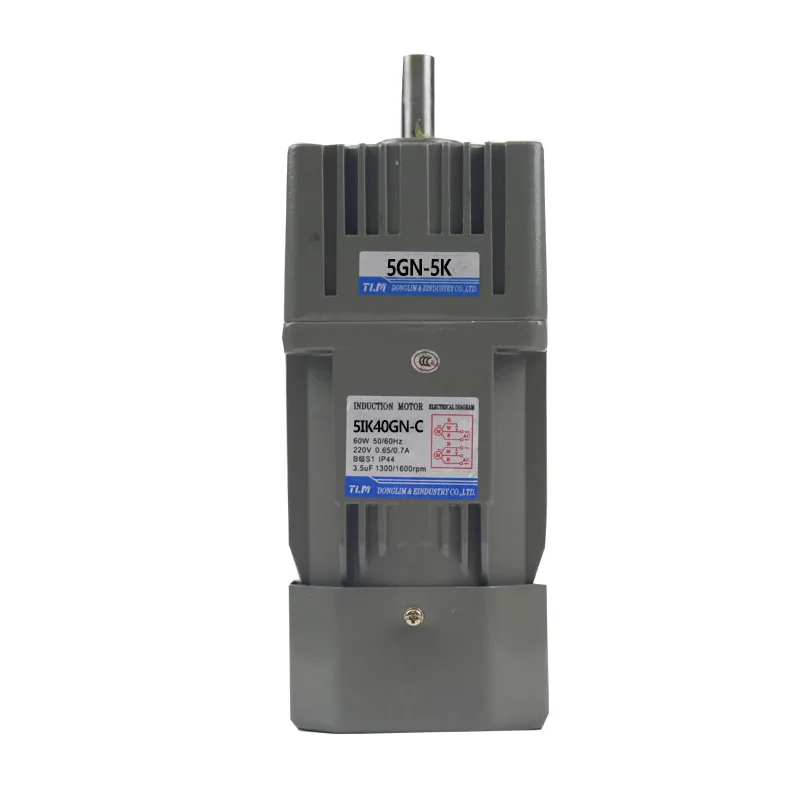 Редукторный двигатель переменного тока 5IK40GN C 40 Вт 220 В (фиксированная скорость) с