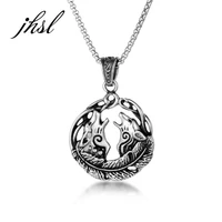 jhsl male men statement animal wolf pendant necklace stainless steel silver color fashion jewelry dropship new arrvial 2021