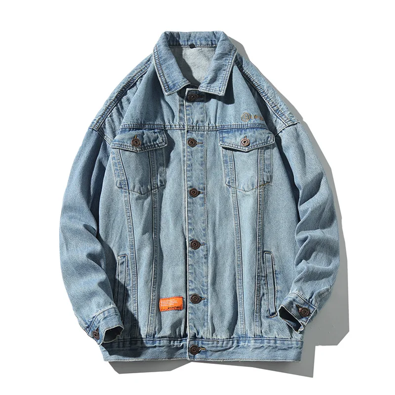 Оригинальный джинсовая куртка с эффектом поношенности на Для мужчин 2019