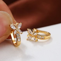 new white zircon earrings ladies fashion wedding cute exquisite jewelry rose gold color russian style earrings