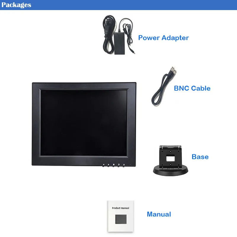 12-дюймовый Промышленный Портативный настольный монитор ZHIXIANDA 4:3 BNC HDMI AV VGA