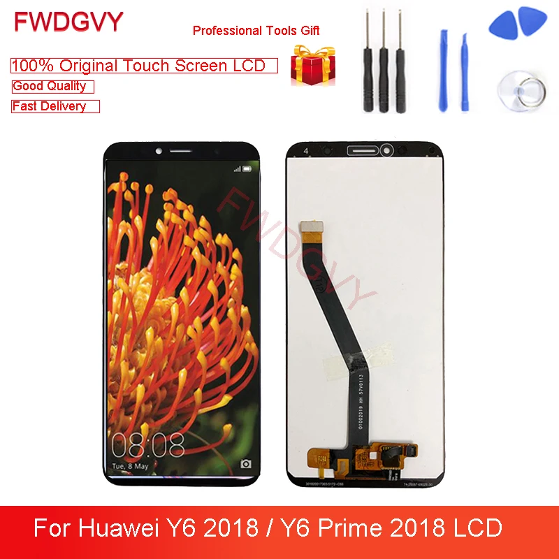 ЖК дисплей 5 7 дюйма для Huawei Y6 2018 дигитайзер сенсорного экрана в сборе полный