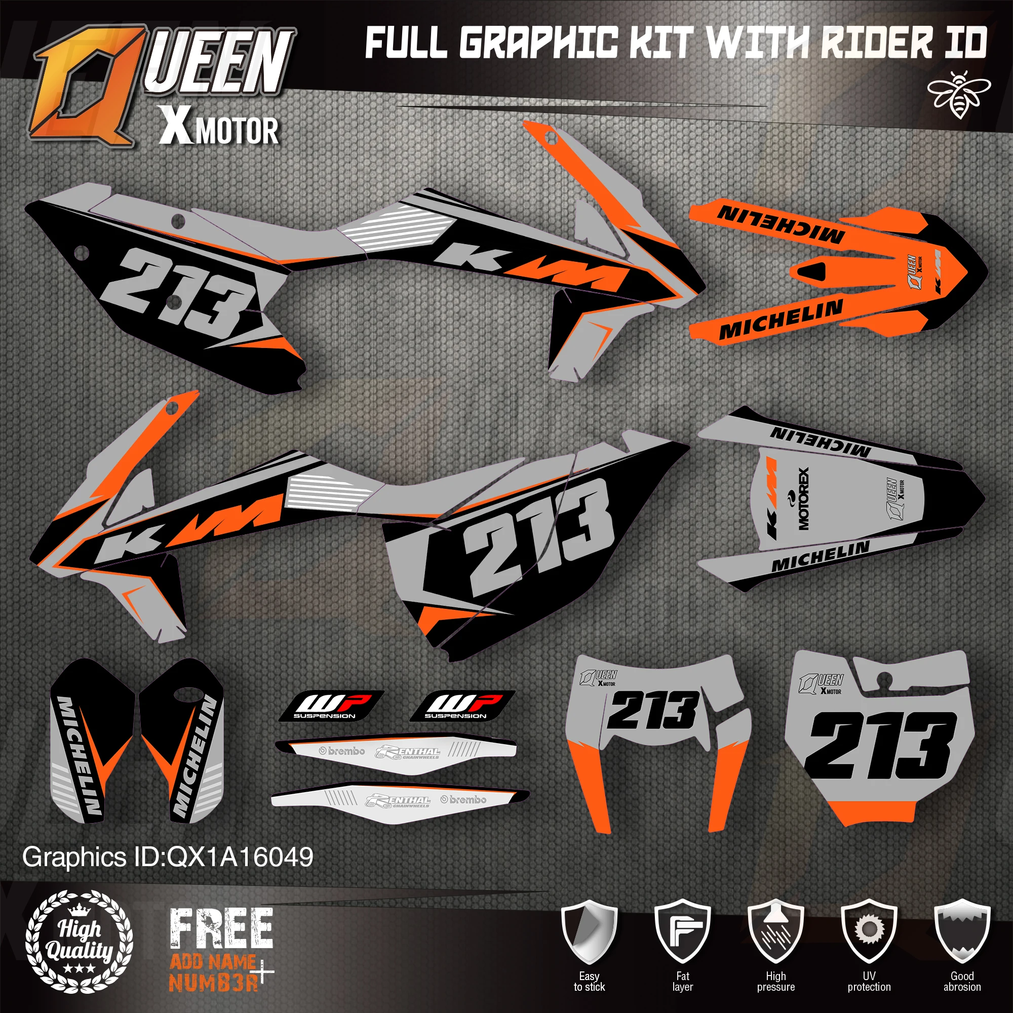 Оригинальные графические наклейки QUEEN X MOTOR Team Набор наклеек для KTM 2016 2017 2018 SX SXF 2019