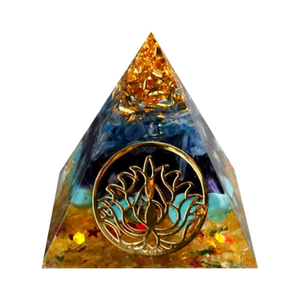 Natural Crystal Gem Pyramid Healing Energy Stone Tiger Eyes Reiki Orgonite Ornaments for Home Office Desktop Decoration | Дом и сад