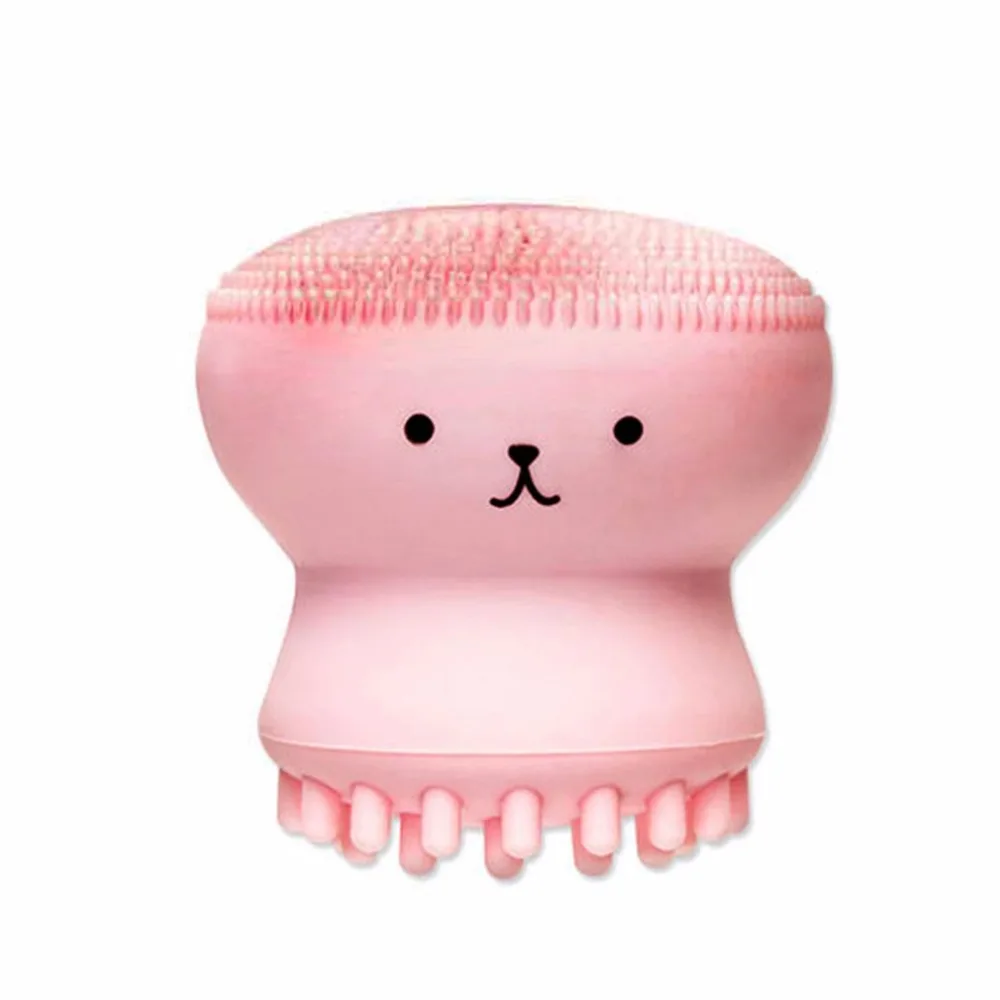 

Lovely Cute Animal Small Octopus Shape Silicone Facial Cleaning Brush Deep Pore Cleaning Exfoliator Face Washing Brush