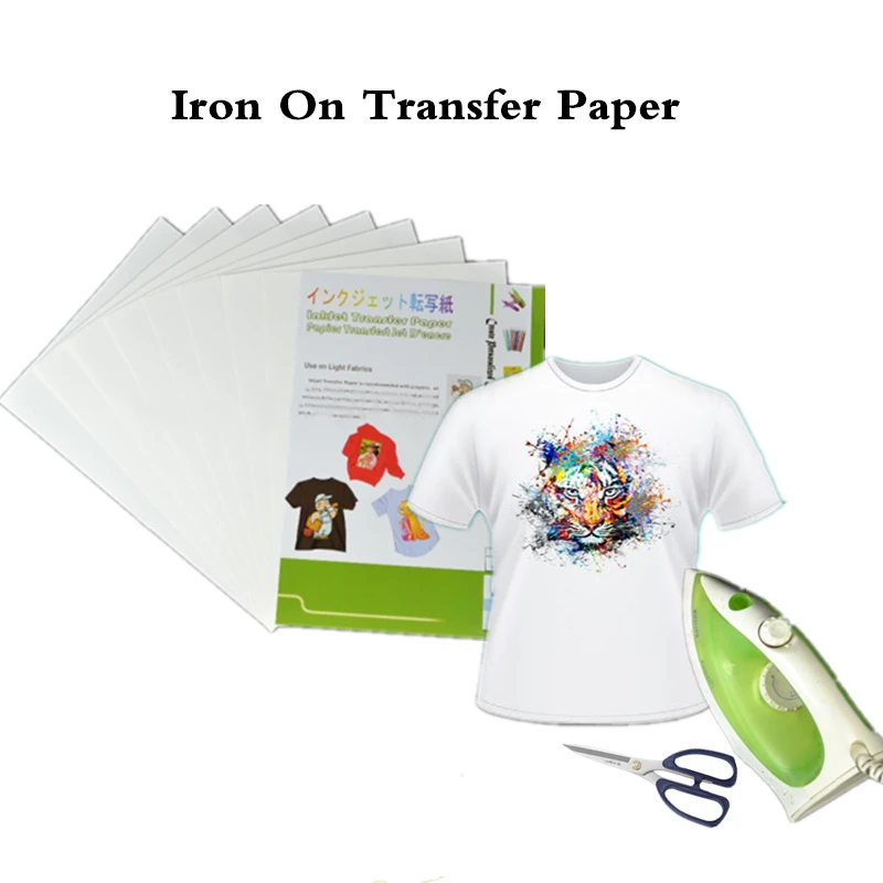 

(30pcs/lot) Iron-on Inkjet Heat Press Transfer Printing Paper for Textil Iron on tshirt Transfers Thermal Transfer Papel Dye Ink