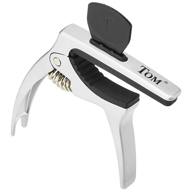 

TOM Professional Guitar Capo 3 in 1 New Generation Capo for Acoustic and Electric Guitar, Zinc Alloy Multiuse Capo with 2 Pick