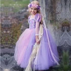 Рождественское платье с длинными рукавами для девочек; Платье принцессы для Хэллоуина; Детский карнавальный костюм с героями мультфильмов