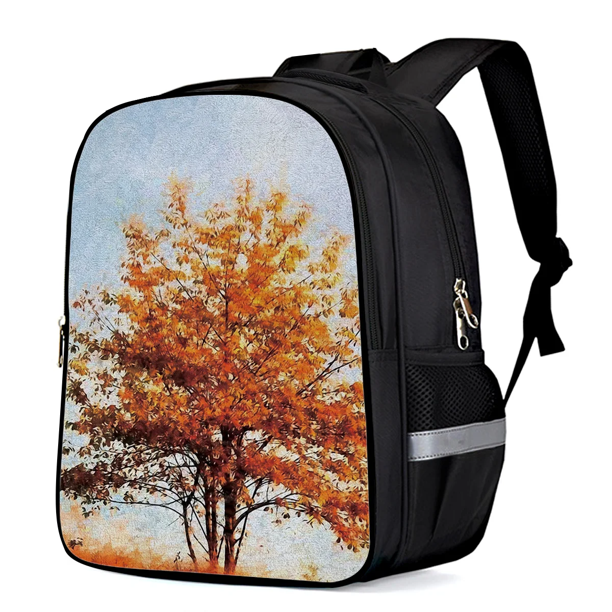 Желтые цветы туманное утреннее дерево текстура фона рюкзак детский школьный